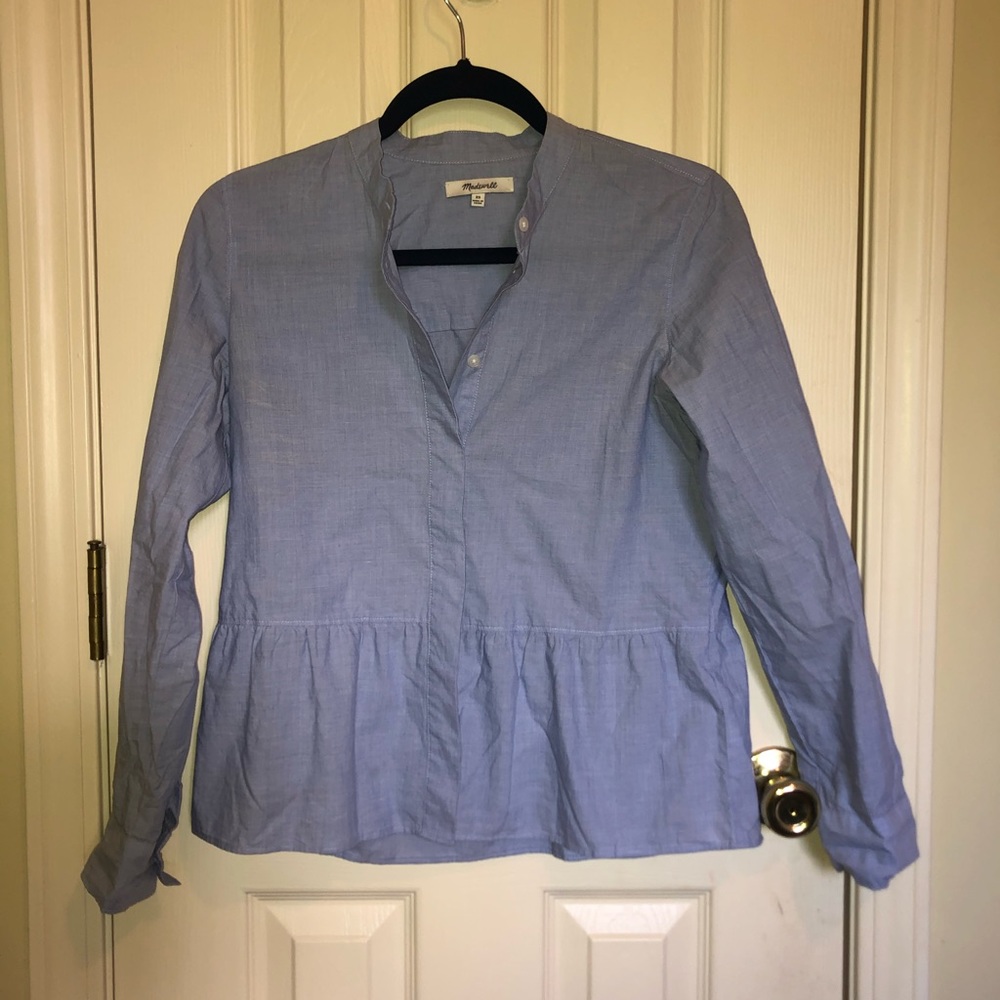 Madewell button down the front peplum top